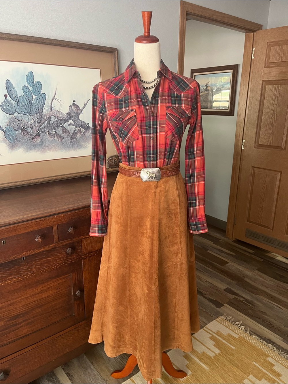 -SOLD- Vtg Ralph Lauren Western Blue Label wool/cotton flannel luxury 90s - Picture 3 of 11